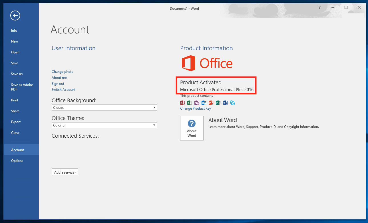 Office Account Information