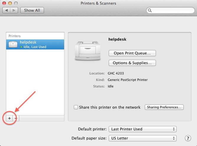 Add network printer mac os