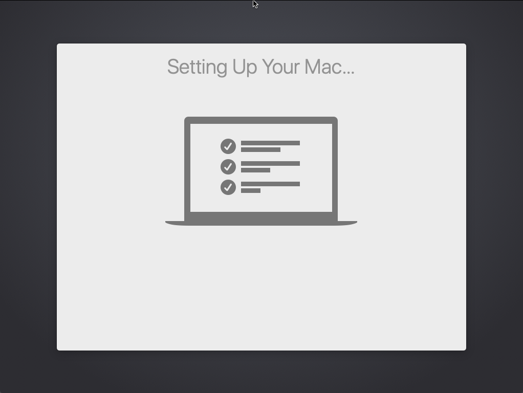 Setup Assistant Setting Up Your Mac pane