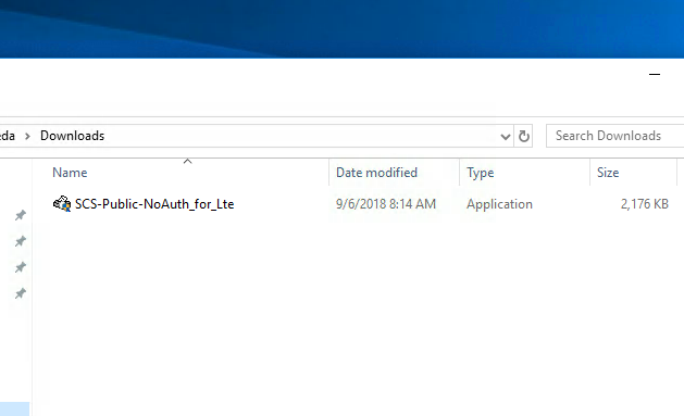 Screenshot of package downloaded