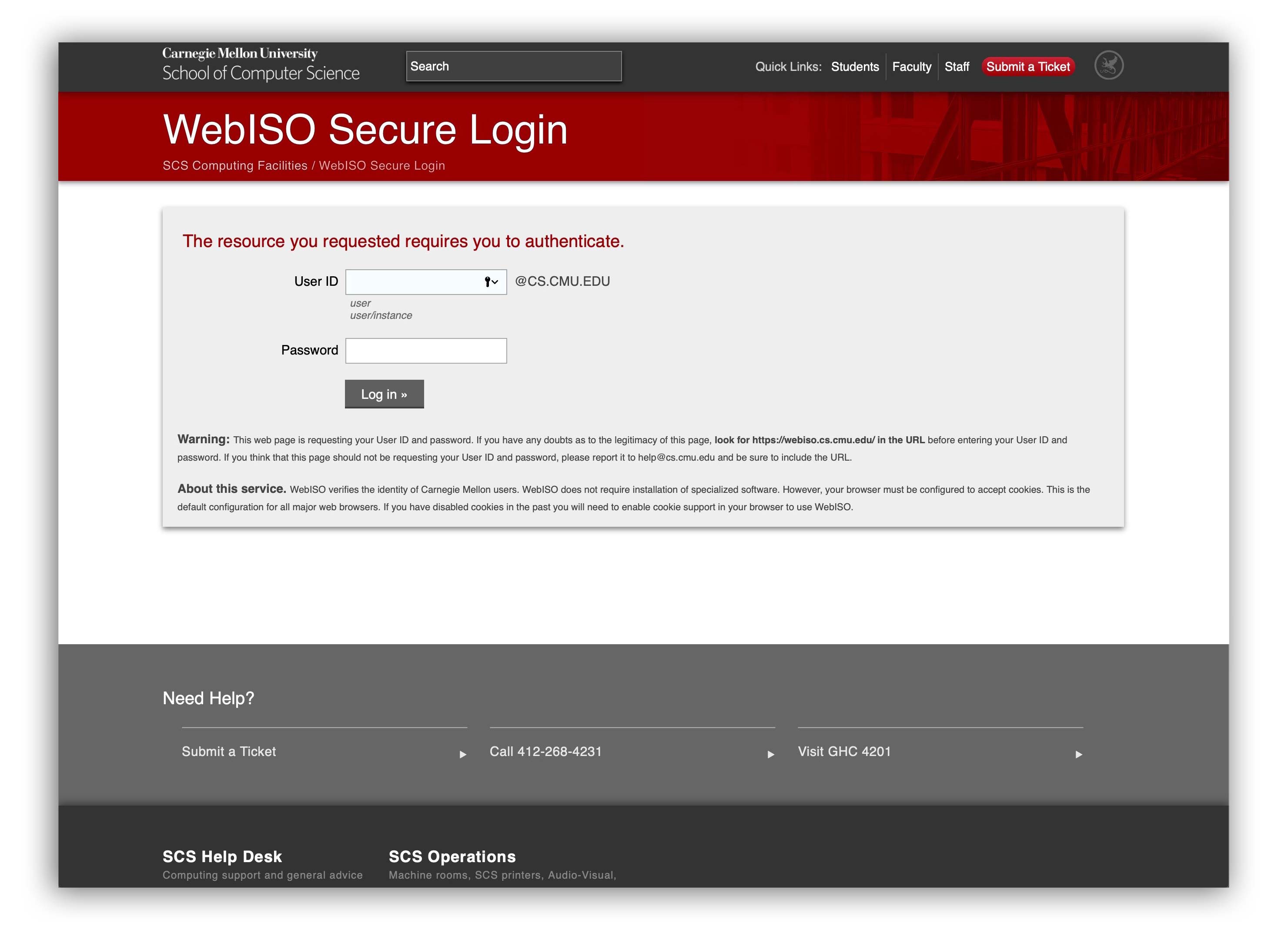 The new WebISO login appearance.